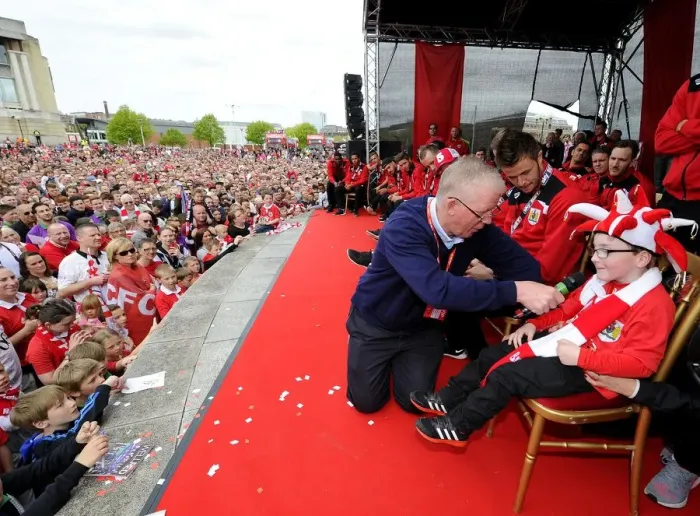 Framed Print : Thousands Gather for Bristol City Celebration: Oskar Pycroft, Supporter of the Year, Speaks to the Crowd Framed Print : Thousands Gather for Bristol City Celebration: Oskar Pycroft, Supporter of the Year, Speaks to the Crowd