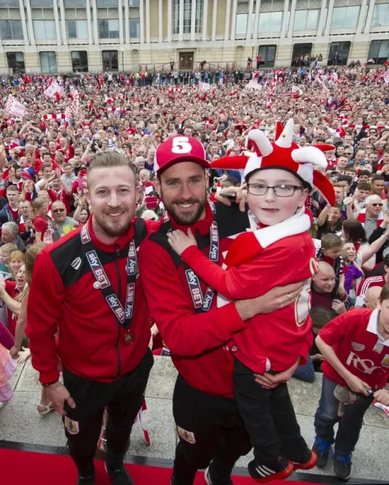 Framed Print : Thousands Gather for Memorable Bristol City Celebration with Wade Elliott, Greg Cunningham, and Oskar Framed Print : Thousands Gather for Memorable Bristol City Celebration with Wade Elliott, Greg Cunningham, and Oskar