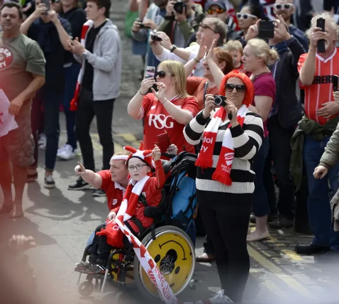 Framed Print : Thousands Gather for Unforgettable Welcome Home Celebration for Bristol City FC Framed Print : Thousands Gather for Unforgettable Welcome Home Celebration for Bristol City FC