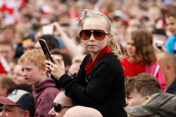 Framed Print : Thousands Rejoice: Bristol City's Championship Promotion Parade - A Sea of Celebration