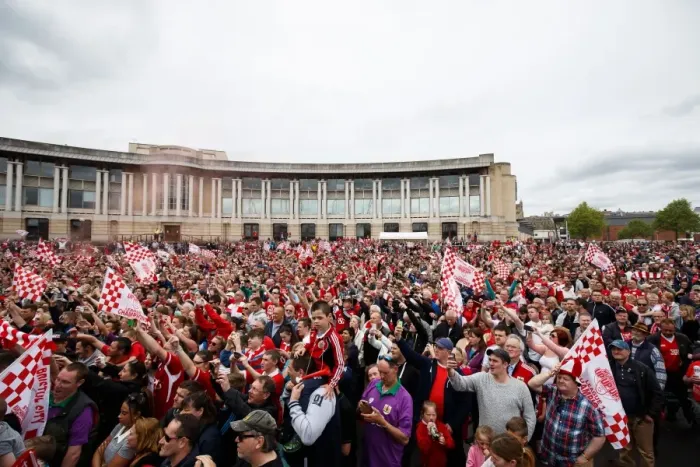 Framed Print : Thousands Rejoice: Bristol City's Double Victory and Promotion to Championship - Epic Bus Parade Framed Print : Thousands Rejoice: Bristol City's Double Victory and Promotion to Championship - Epic Bus Parade