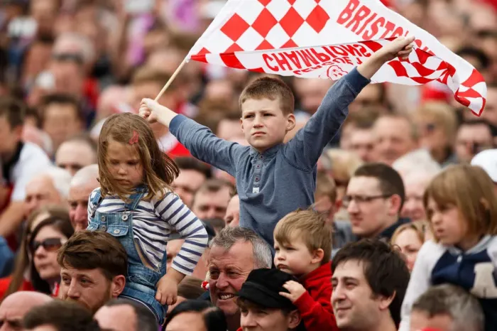 Framed Print : Thousands Rejoice: The Euphoric Bristol City Championship Promotion Parade