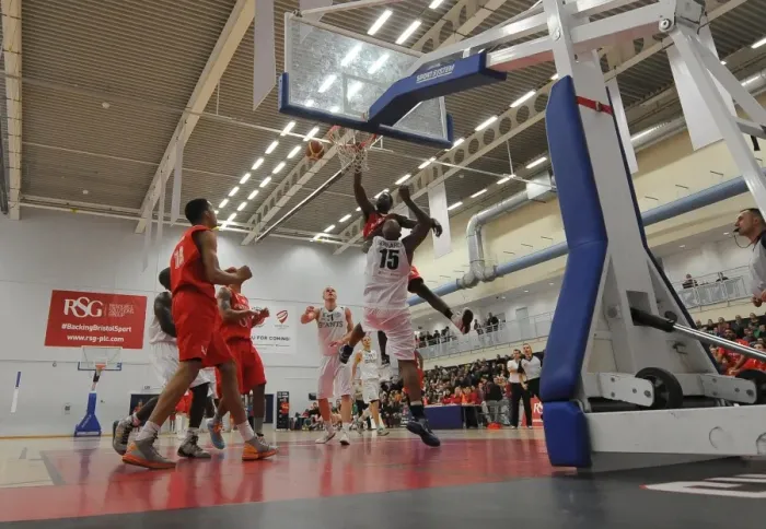 Framed Print : Thrilling British Basketball League Match: Flyers vs. Giants at SGS Wise Campus (December 2014)