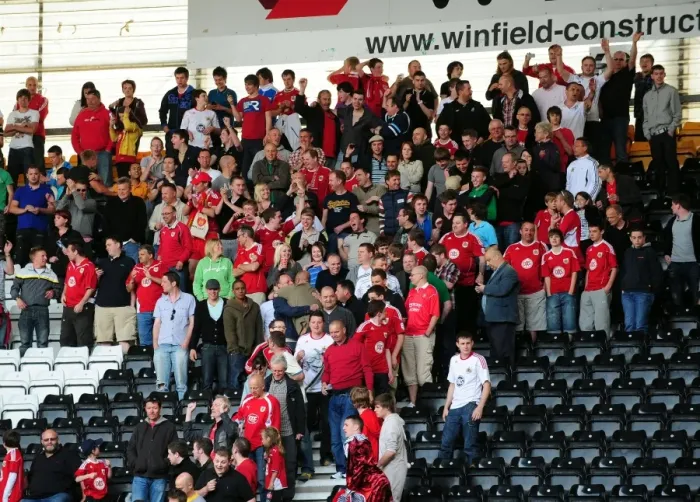 Framed Print : Thrilling Championship Victory: Euphoric Bristol City Fans Celebrate at Derby County's Pride Park (April 30, 2011) Framed Print : Thrilling Championship Victory: Euphoric Bristol City Fans Celebrate at Derby County's Pride Park (April 30, 2011)