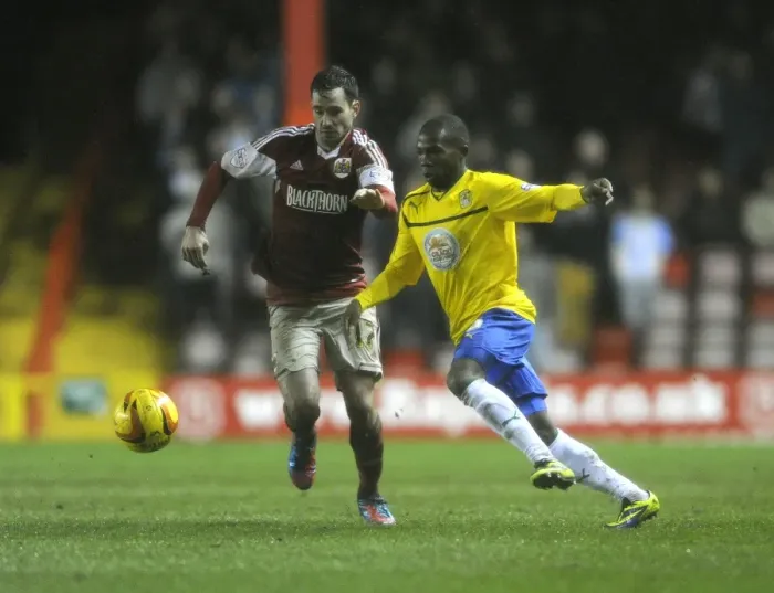 Framed Print : Thrilling Chase: Cunningham vs. Marshall at Ashton Gate