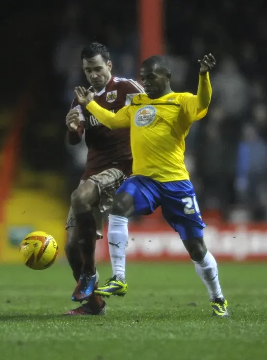 Framed Print : Thrilling Chase: Greg Cunningham vs Mark Marshall at Ashton Gate