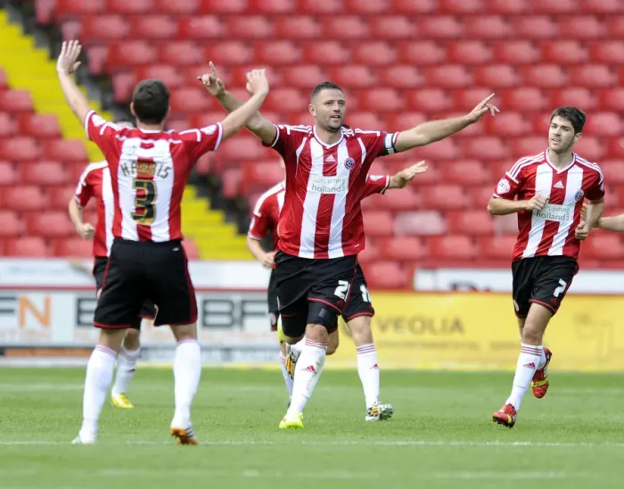 Framed Print : Thrilling Debut: Michael Higdon Scores the First Goal for Bristol City against Sheffield United (2014) Framed Print : Thrilling Debut: Michael Higdon Scores the First Goal for Bristol City against Sheffield United (2014)