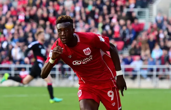 Framed Print : Thrilling Goal Celebration: Tammy Abraham's Stunner for Bristol City in Sky Bet Championship (Bristol City vs. Nottingham Forest, 2016) Framed Print : Thrilling Goal Celebration: Tammy Abraham's Stunner for Bristol City in Sky Bet Championship (Bristol City vs. Nottingham Forest, 2016)