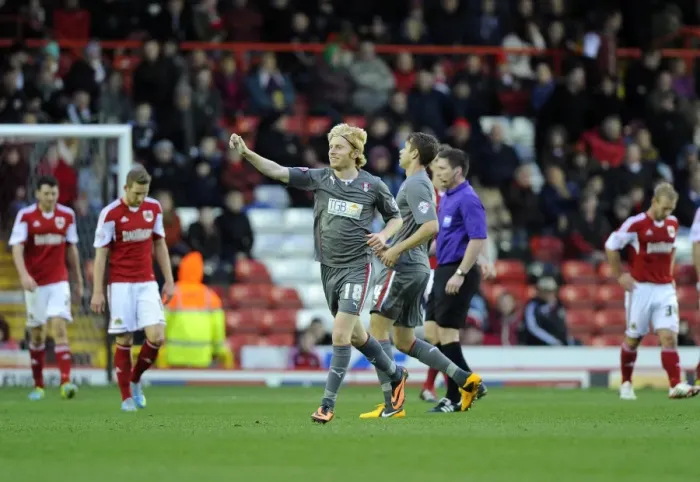 Framed Print : Thrilling Goal Celebration: Ben Pringle's Upset Win for Rotherham United at Ashton Gate (Sky Bet League One)