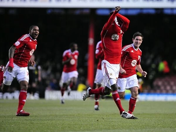 Thrilling Goal Celebration: Jamal Campbell-Ryce's Stunner vs. Cardiff City (Bristol City v Cardiff City, Championship, Ashton Gate Stadium, January 1, 2011)