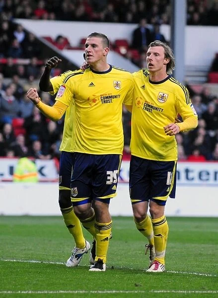 Thrilling Goal: Chris Wood's Euphoric Celebration for Bristol City vs. Nottingham Forest (April 2012)