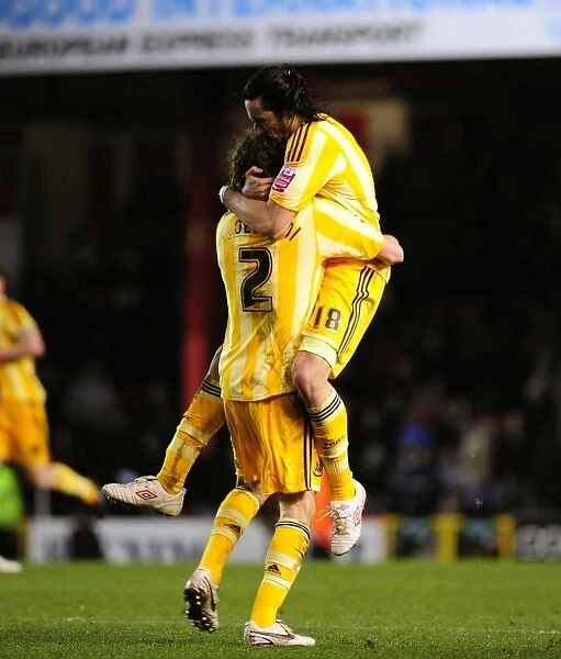 Thrilling Jonas Gutierrez Goal Celebration: Championship Clash between Bristol City and Newcastle United (2010)
