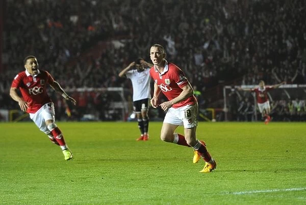 Thrilling Moment: Aaron Wilbraham's Goal Celebration for Bristol City in Sky Bet League One