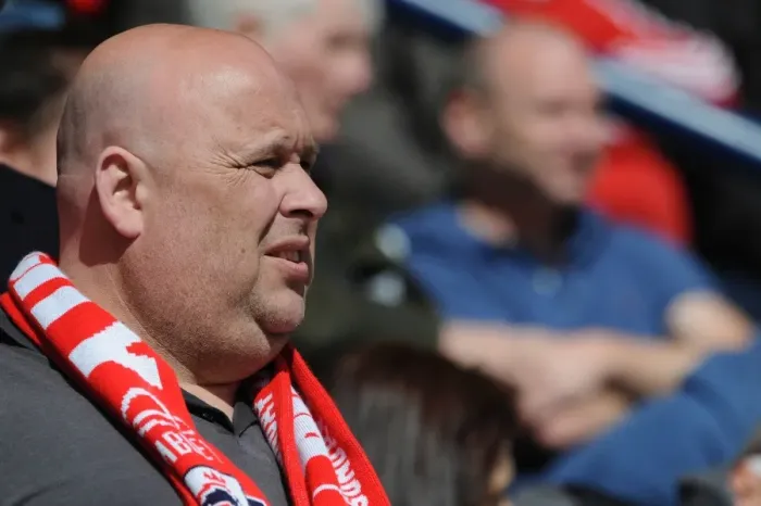 Framed Print : Thrilling Moment: Bristol City Fan's Emotion-Filled Celebration at Preston North End Game (April 11, 2015)