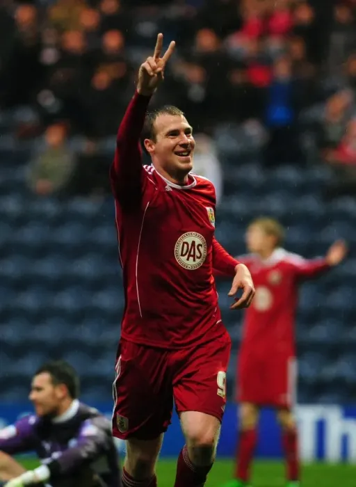 Framed Print : Thrilling Moment: David Clarkson's Euphoric Goal Celebration for Bristol City vs. Preston North End (Championship 2011) Framed Print : Thrilling Moment: David Clarkson's Euphoric Goal Celebration for Bristol City vs. Preston North End (Championship 2011)