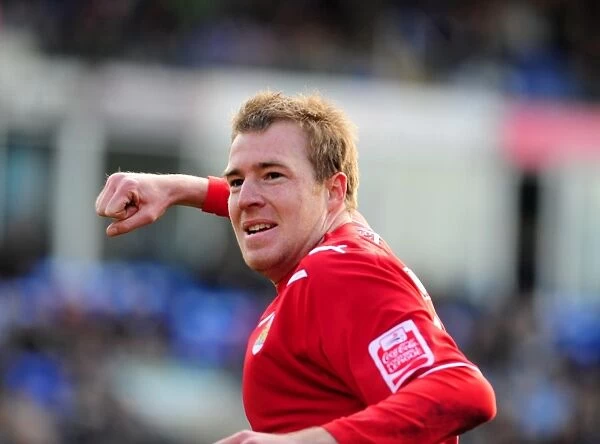 Thrilling Moment: David Clarkson's Goal Celebration for Bristol City in Peterborough vs. Championship Match (2010)