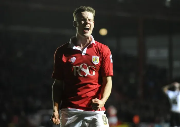 Framed Print : Thrilling Moment: Matt Smith's Goal Celebration, Sky Bet League One, 2015 (Bristol City vs Port Vale)