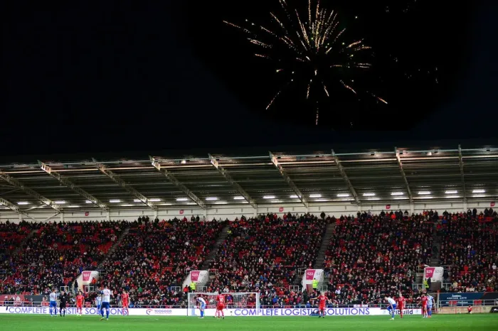 Framed Print : Thrilling Sky Bet Championship Clash: Fireworks Light Up Ashton Gate as Bristol City and Brighton Face Off Framed Print : Thrilling Sky Bet Championship Clash: Fireworks Light Up Ashton Gate as Bristol City and Brighton Face Off