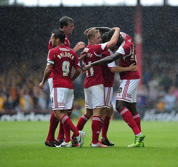 Thrilling Victory: Jay Emmanuel-Thomas Scores the Winning Goal for Bristol City Against Bradford City in Sky Bet League One (2013)