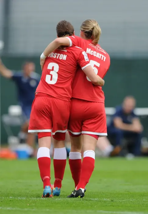 Framed Print : Thrilling WSL Win for Bristol City FC: Corinne Yorston Scores, McCatty Celebrates