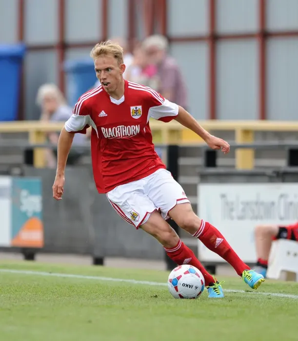 Framed Print : Tom King in Action: Bristol City vs Forest Green Rovers, Preseason 2013