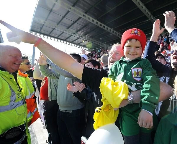 Triumphant Bristol City Fans Celebrate at Proact Stadium after Winning Sky Bet League One