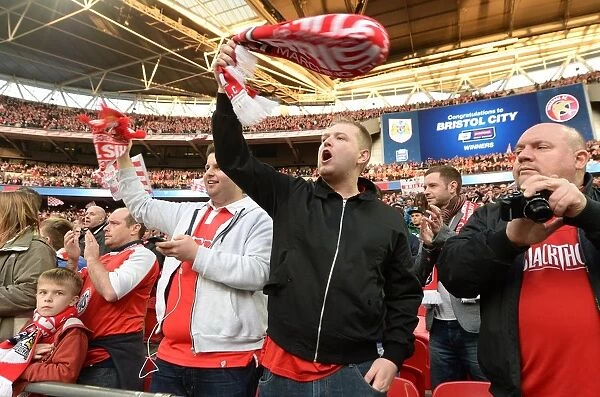 Triumphant Bristol City FC Fans Celebrate Johnstone's Paint Trophy Victory at Wembley