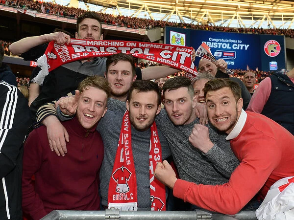 Triumphant Moment: Bristol City Fans Celebrate Johnstone Paint Trophy Victory at Wembley