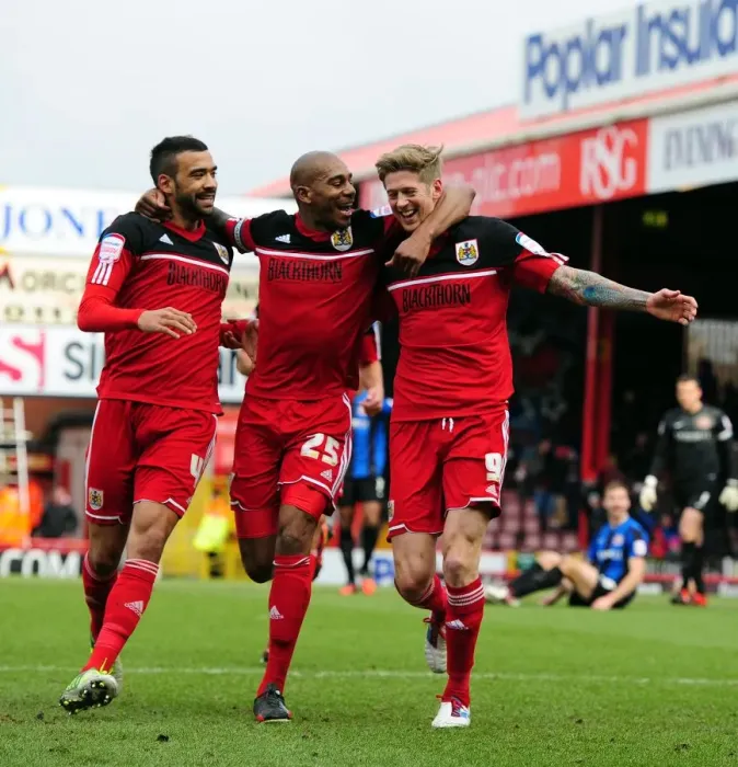 Framed Print : Triumphant Moment: Euphoric Celebration of Jon Stead, Marvin Elliott, and Liam Fontaine as Bristol City Wins Npower Championship against Barnsley Framed Print : Triumphant Moment: Euphoric Celebration of Jon Stead, Marvin Elliott, and Liam Fontaine as Bristol City Wins Npower Championship against Barnsley