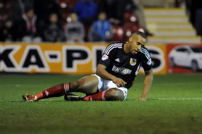 Framed Print : Tyrone Barnett's Disappointment: Brentford 1-0 Bristol City (2014) Framed Print : Tyrone Barnett's Disappointment: Brentford 1-0 Bristol City (2014)