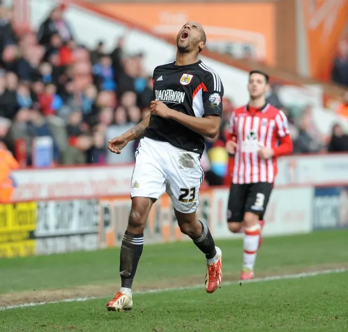 Framed Print : Tyrone Barnett's Frustration: Sheffield United vs. Bristol City, 2014