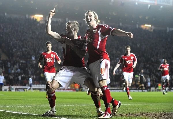 Unforgettable Moment: Stead and Woolford's Euphoric Goal Celebration for Bristol City vs. Cardiff City (2012)