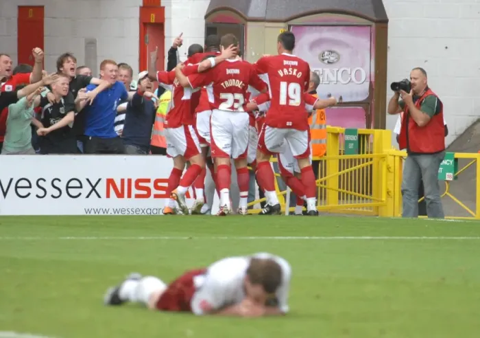 Framed Print : Unified in Triumph: Bristol City Football Team's Glorious Group Victory over Burnley Framed Print : Unified in Triumph: Bristol City Football Team's Glorious Group Victory over Burnley