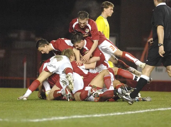 Framed Print : Unified in Victory: Celebrating Together - Bristol City U18s vs Leeds U18s Framed Print : Unified in Victory: Celebrating Together - Bristol City U18s vs Leeds U18s
