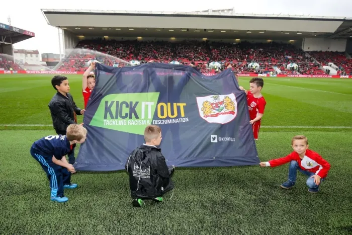 Framed Print : United Against Discrimination: Bristol City vs Blackburn Rovers, Kick It Out Campaign at Ashton Gate Stadium, 2016 Framed Print : United Against Discrimination: Bristol City vs Blackburn Rovers, Kick It Out Campaign at Ashton Gate Stadium, 2016