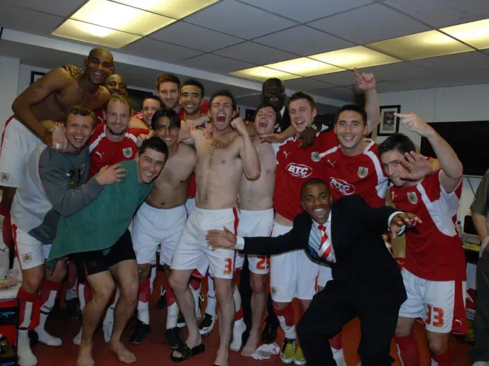 Framed Print : United in the Dressing Room: The Tense Play-Off Showdown between Bristol City and Crystal Palace
