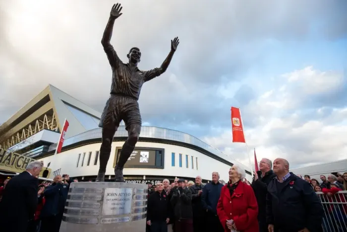 Framed Print : Unveiling of John Atyeo's Legendary Statue at Ashton Gate