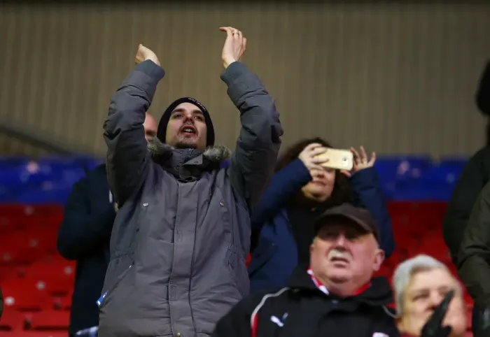 Framed Print : Unwavering Passion of Bristol City Fans at Wigan Athletic Championship Match, November 2017