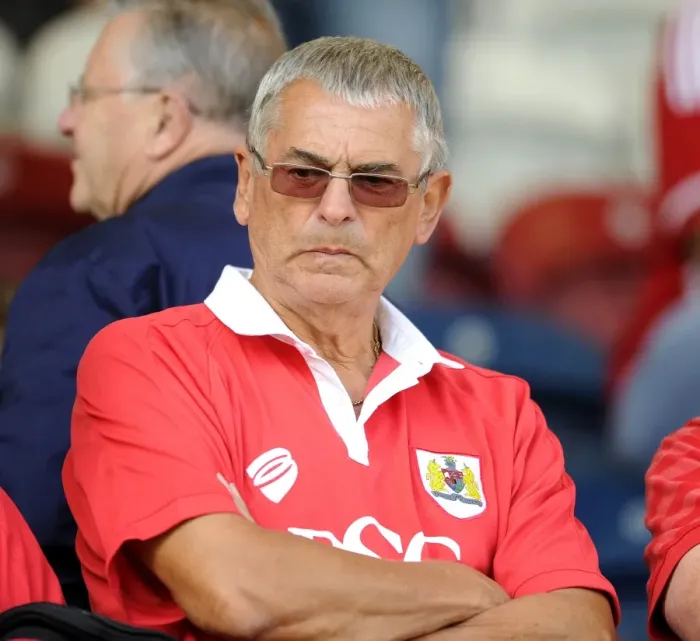 Framed Print : Unwavering Support: A Bristol City Fan Amidst the Rivalry at Rochdale's Stadium (August 2014)