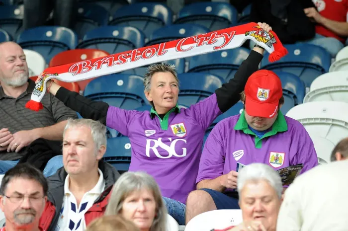 Framed Print : Unwavering Support: Bristol City Fans at Rochdale AFC during Sky Bet League One Match (2014)
