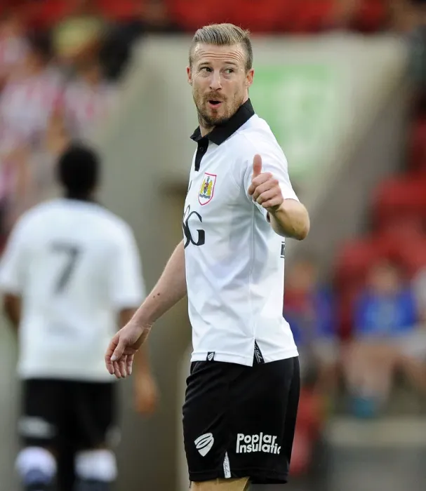 Framed Print : Wade Elliott in Action: Bristol City's Star Midfielder Shines in Pre-Season Friendly Against Cheltenham Town, 2014 Framed Print : Wade Elliott in Action: Bristol City's Star Midfielder Shines in Pre-Season Friendly Against Cheltenham Town, 2014