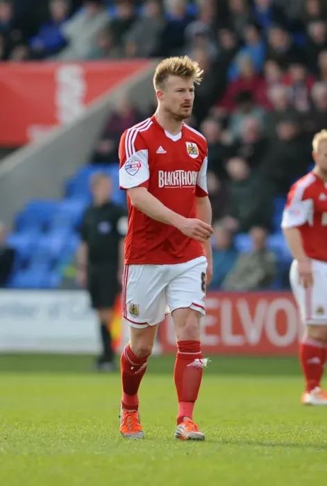 Framed Print : Wade Elliott in Action: Shrewsbury Town vs. Bristol City, Sky Bet League One, March 8, 2014 Framed Print : Wade Elliott in Action: Shrewsbury Town vs. Bristol City, Sky Bet League One, March 8, 2014