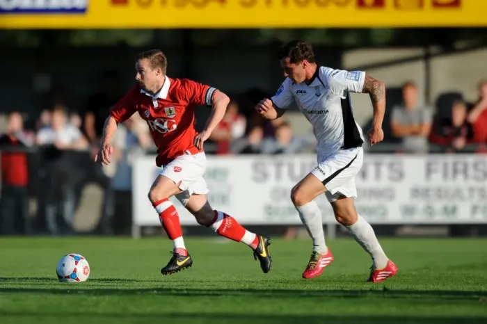 Framed Print : Wade Elliott in Action: Weston Super Mare vs. Bristol City, 09.07.2014 Framed Print : Wade Elliott in Action: Weston Super Mare vs. Bristol City, 09.07.2014