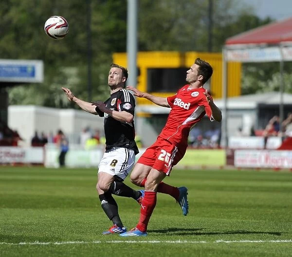 Wade Elliott Chases Down Gwion Edwards: Intense Moment from Crawley Town vs. Bristol City, Sky Bet League One