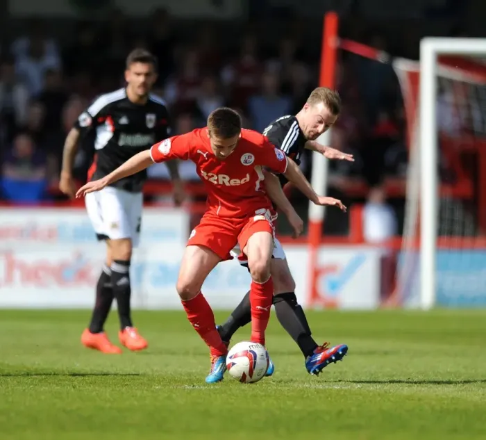 Framed Print : Wade Elliott vs Johnny Maddison: Intense Rivalry in Crawley Town vs Bristol City Football Match, May 2014 Framed Print : Wade Elliott vs Johnny Maddison: Intense Rivalry in Crawley Town vs Bristol City Football Match, May 2014