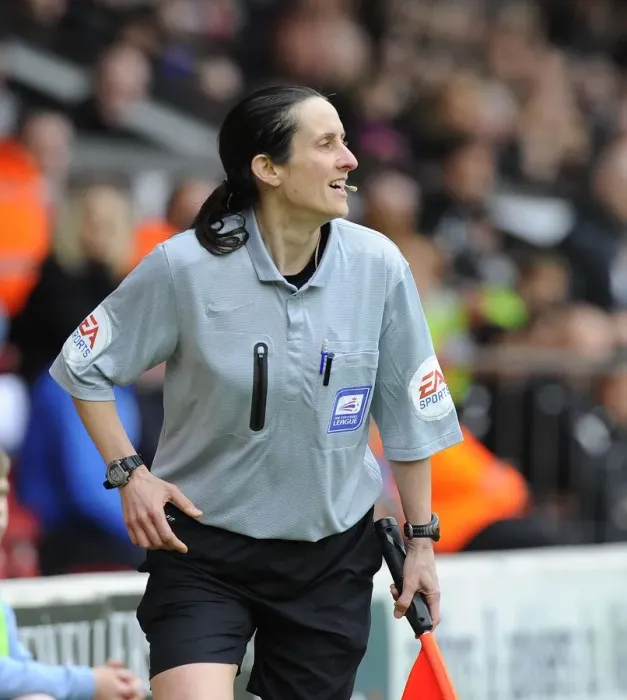 Framed Print : Walsall vs. Bristol City: Referee Assists in Sky Bet League One Clash, April 2014