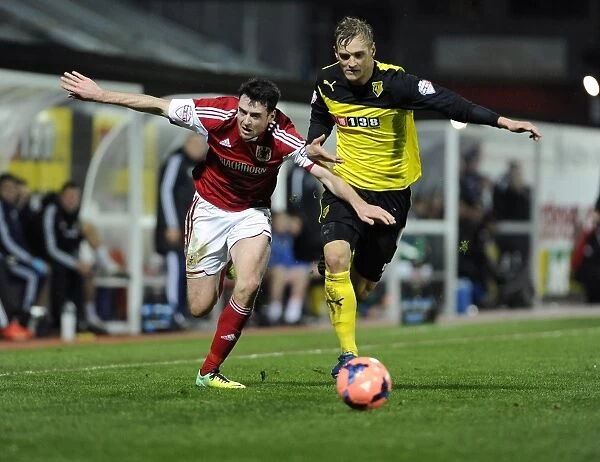 Watford vs. Bristol City: Intense Battle for the Ball