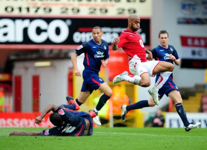 Framed Print : Wes Morgan Stops Danny Haynes: Championship Showdown at Ashton Gate, April 2010 Framed Print : Wes Morgan Stops Danny Haynes: Championship Showdown at Ashton Gate, April 2010