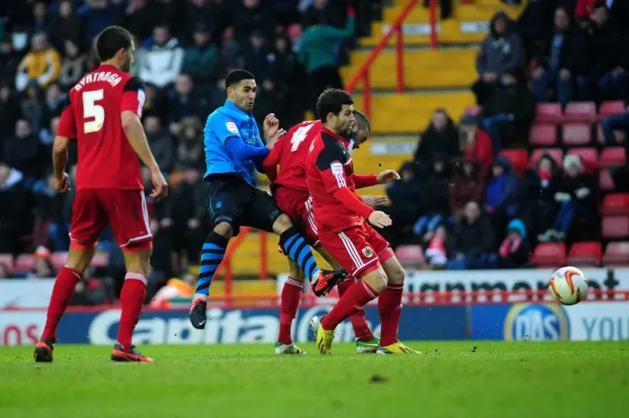 Framed Print : Wide Miss: Tudgay's Shot Goes Astray in Bristol City vs Nottingham Forest Match Framed Print : Wide Miss: Tudgay's Shot Goes Astray in Bristol City vs Nottingham Forest Match