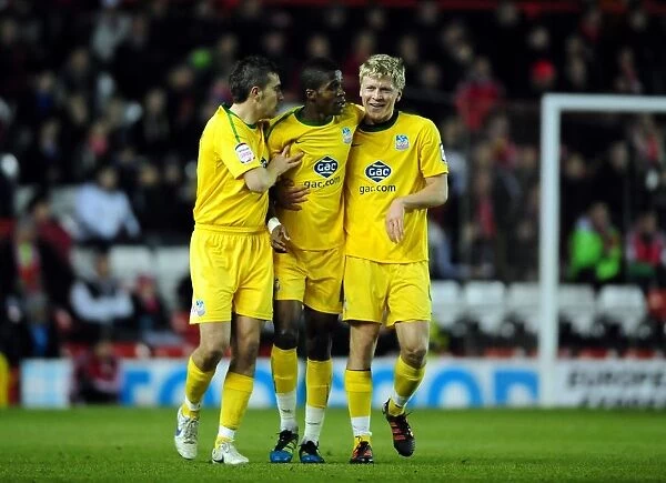 Wilfried Zaha's Goal Celebration: Crystal Palace's Championship Win Against Bristol City (14-02-2012)